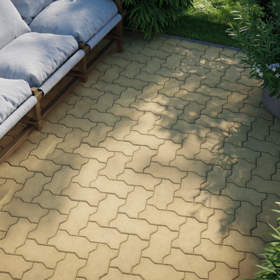 Zigzag Concrete Paving Texture, Herringbone Tan
