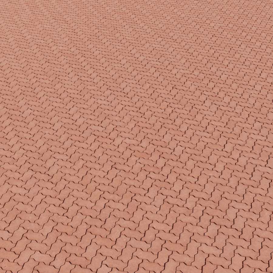 Zigzag Concrete Paving Texture, Herringbone Red
