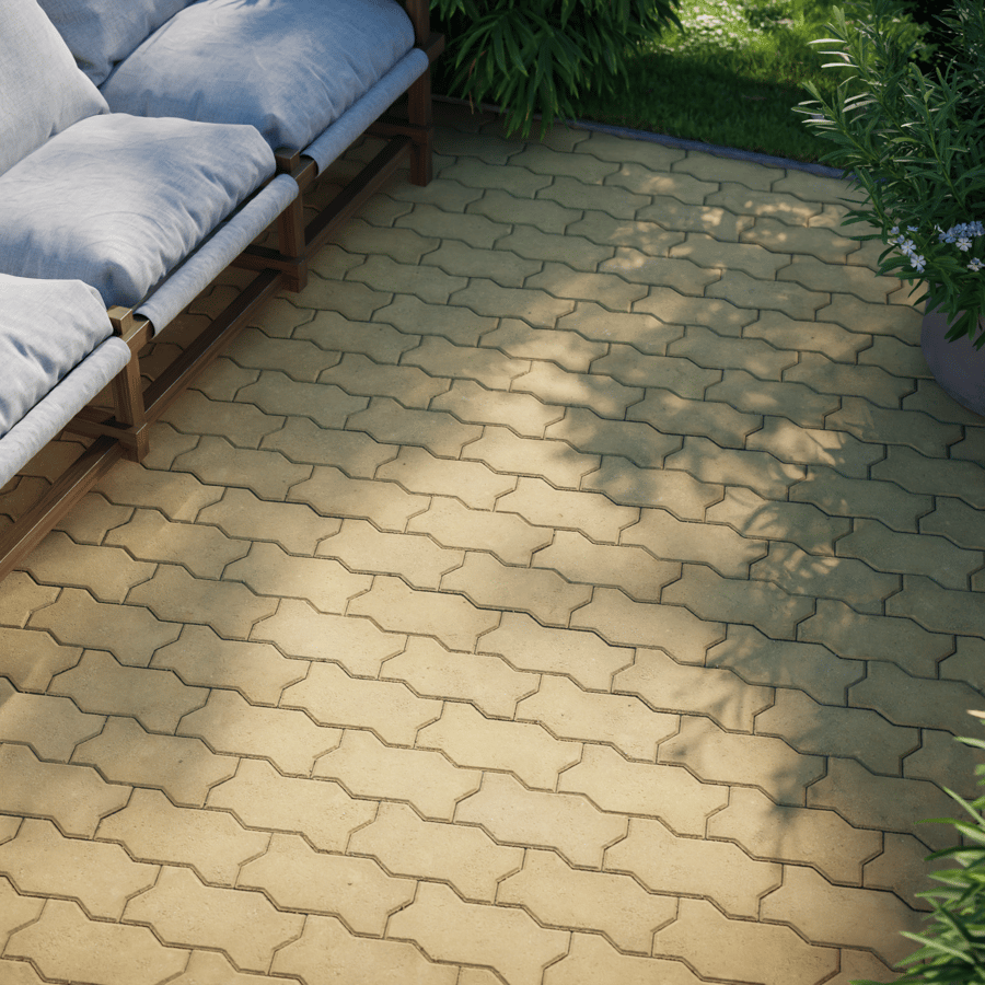Zigzag Concrete Paving Texture, Offset Tan