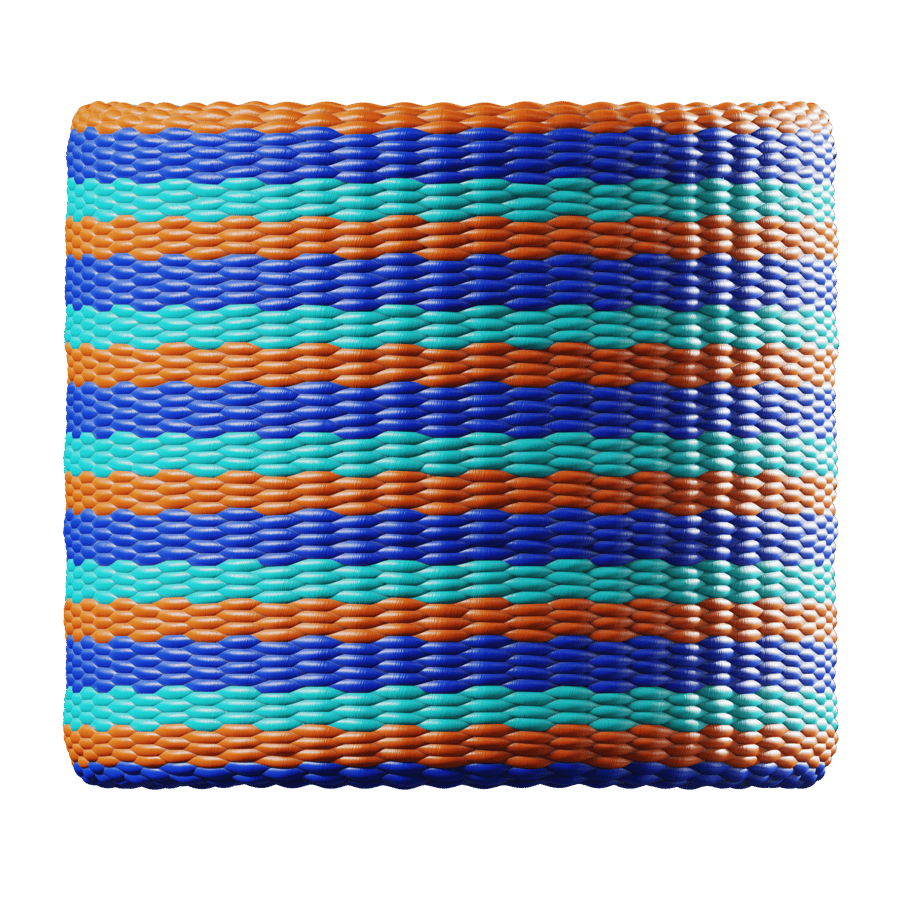 Elastic Cord Texture, Blue & Orange
