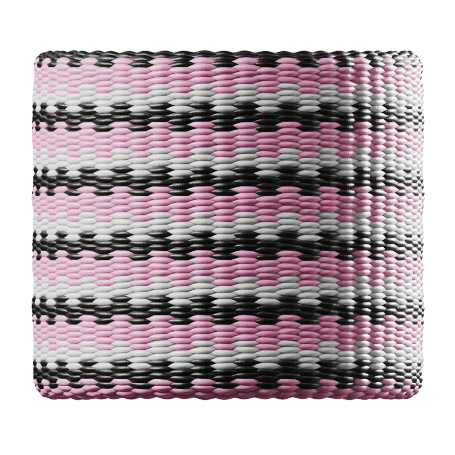 Elastic Cord Texture, White, Black & Pink