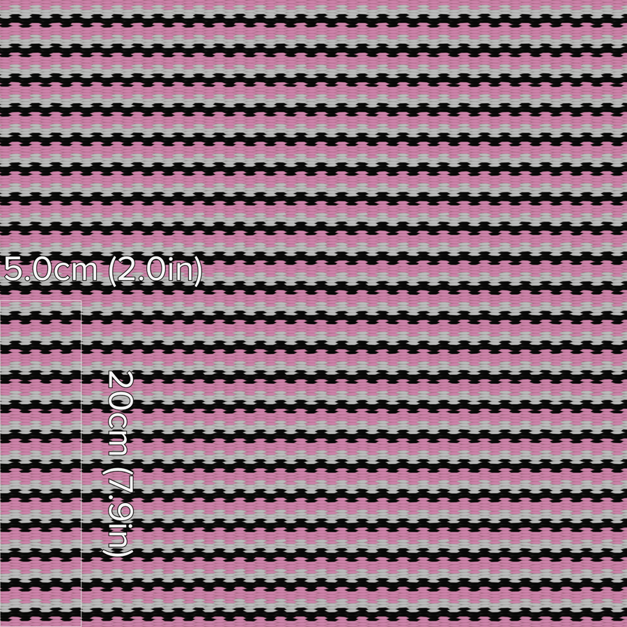 Elastic Cord Texture, White, Black & Pink