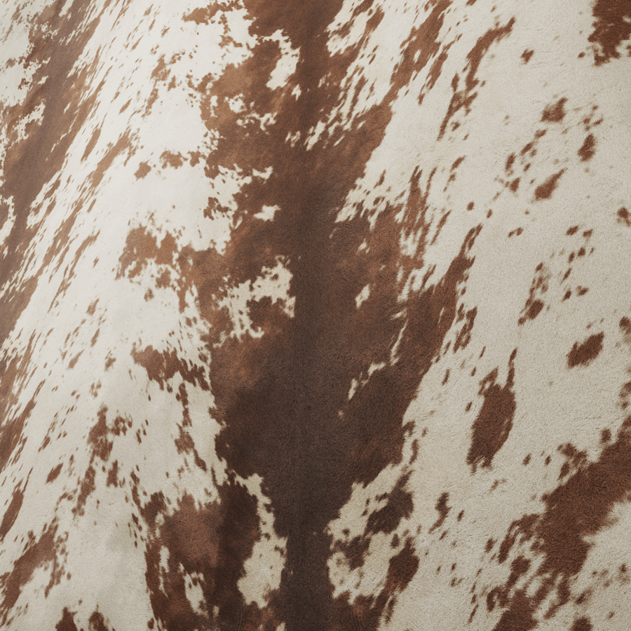 Cowhide Suede Texture, Brown & White
