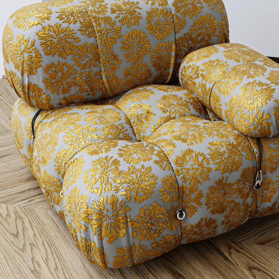 Embossed Velvet Texture, Mustard Bursts