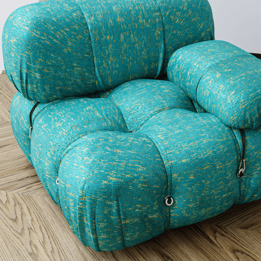 Embossed Velvet Texture, Turquoise & Gold
