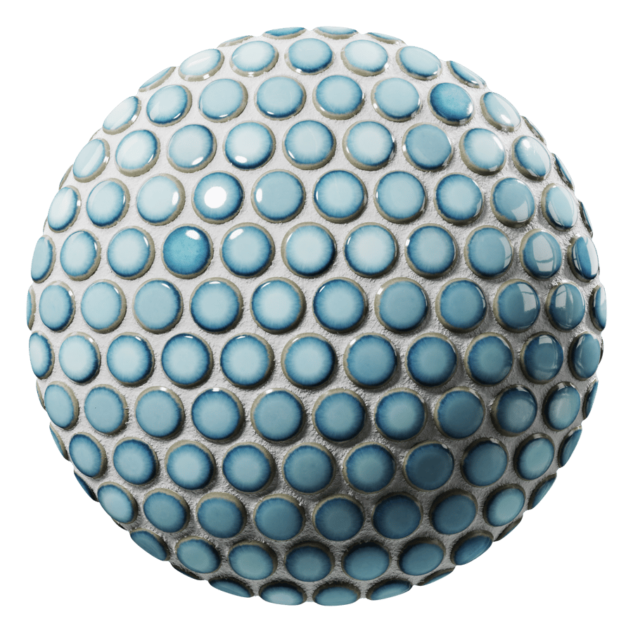 Penny Round Tile Texture, Light Blue