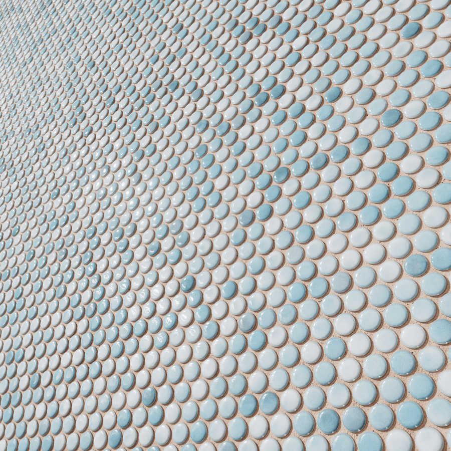Penny Round Tile Texture, Light Blue Blend