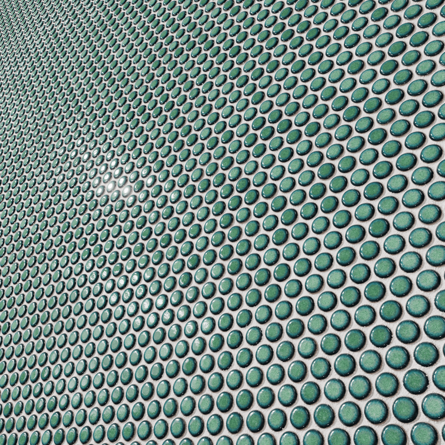 Penny Round Tile Texture, Emerald