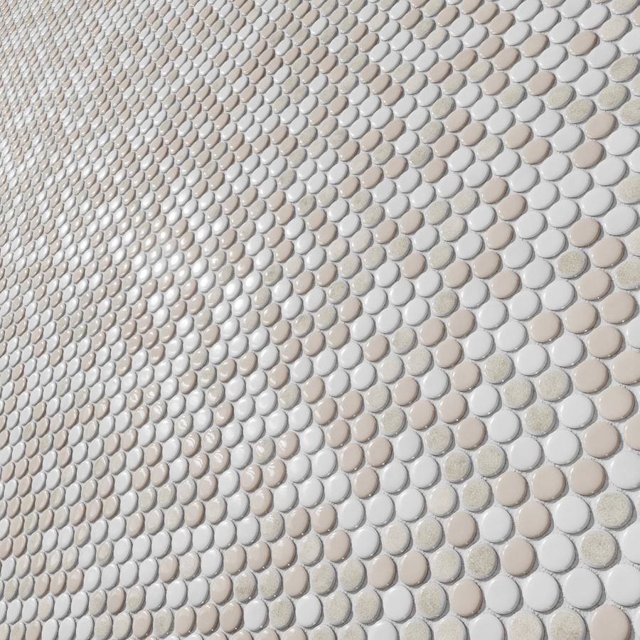 Penny Round Tile Texture, Warm Neutrals