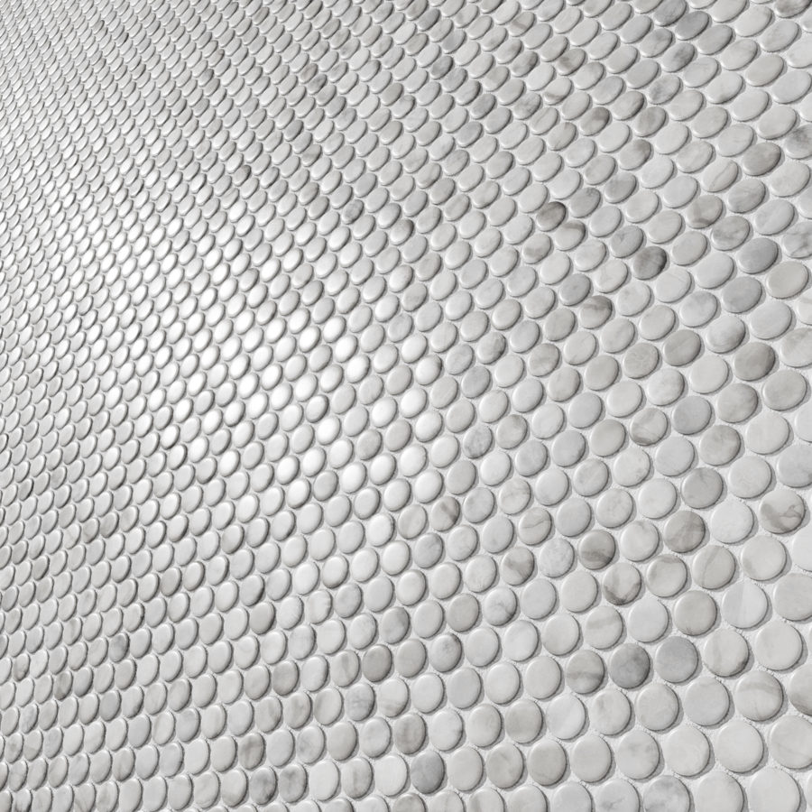 Penny Round Tile Texture, Grey Blend