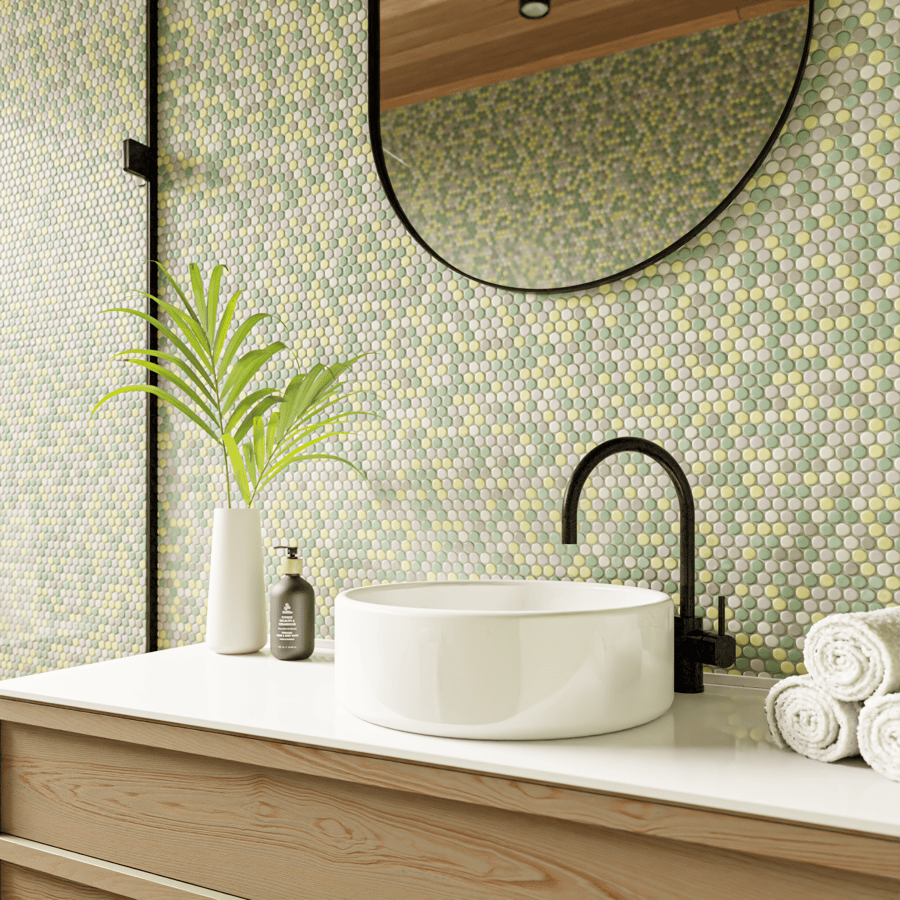 Penny Round Tile Texture, Citrus Blend
