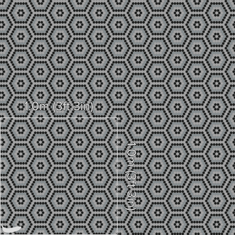 Penny Round Tile Texture, Greyscale Hexagons