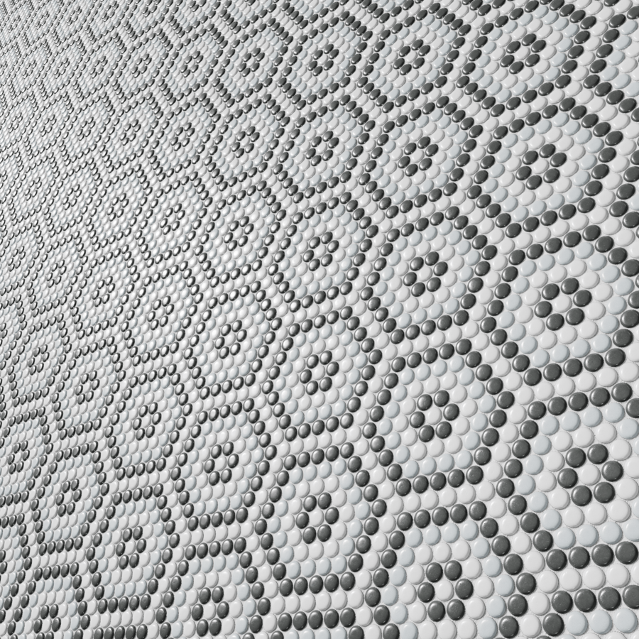 Penny Round Tile Texture, Greyscale Hexagons