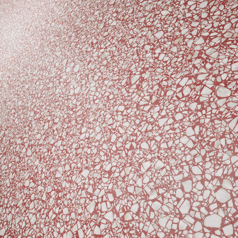 Terrazzo Texture, Red & White Slab