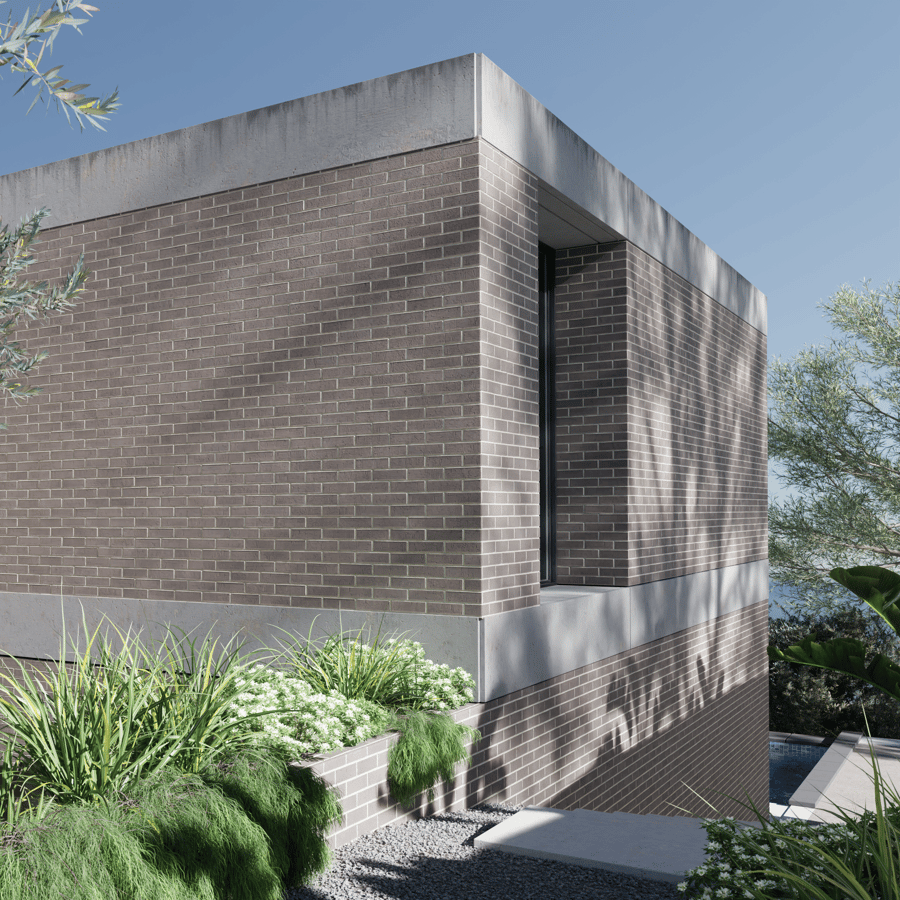 Running Dragfaced Brick Texture, Charcoal Grey