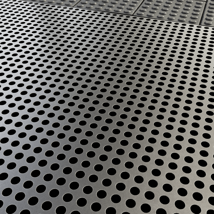 Metal Perforated Texture, Round Large