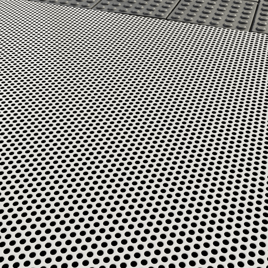 Metal Perforated Texture, Round Large Offset Smooth