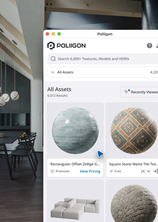 Poliigon SketchUp Extension UI screenshot